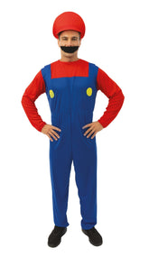 Déguisement Plombier Mario Rouge Adulte / Costume Plombier Mécanicien Rouge / La Maison Du Déguisement